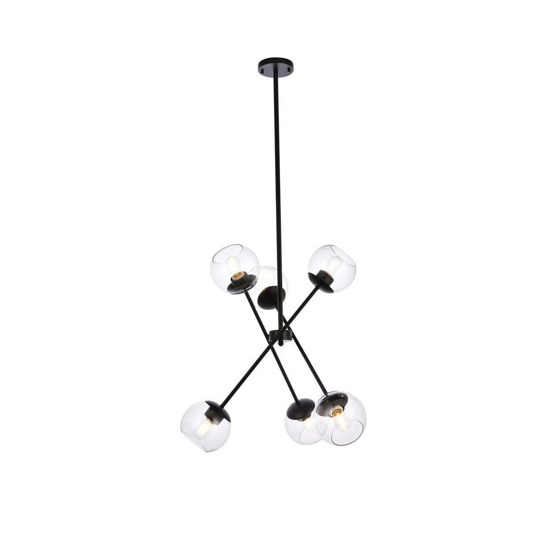 Elegant Axl LD656D24BK Pendant Light - Black And Clear