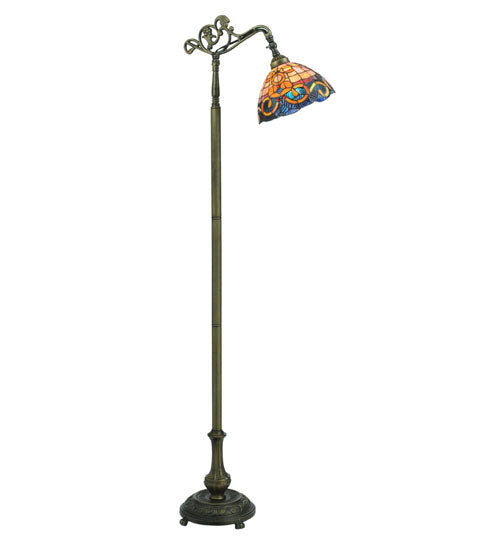 Meyda Tiffany Lighting 120578 Saturday Morning Bridge Arm Floor Lamp Lamp Brass - Antique