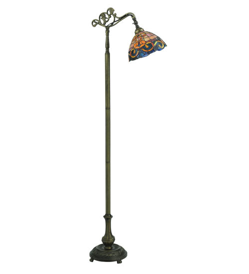 Meyda Tiffany Lighting 120578 Saturday Morning Bridge Arm Floor Lamp Lamp Brass - Antique