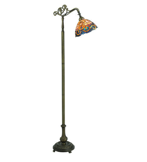 Meyda Tiffany Lighting 120578 Saturday Morning Bridge Arm Floor Lamp Lamp Brass - Antique