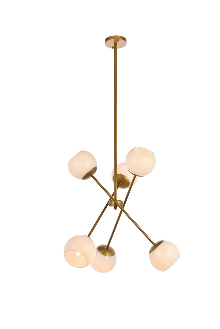 Elegant Axl LD657D24BR Pendant Light - Brass And White