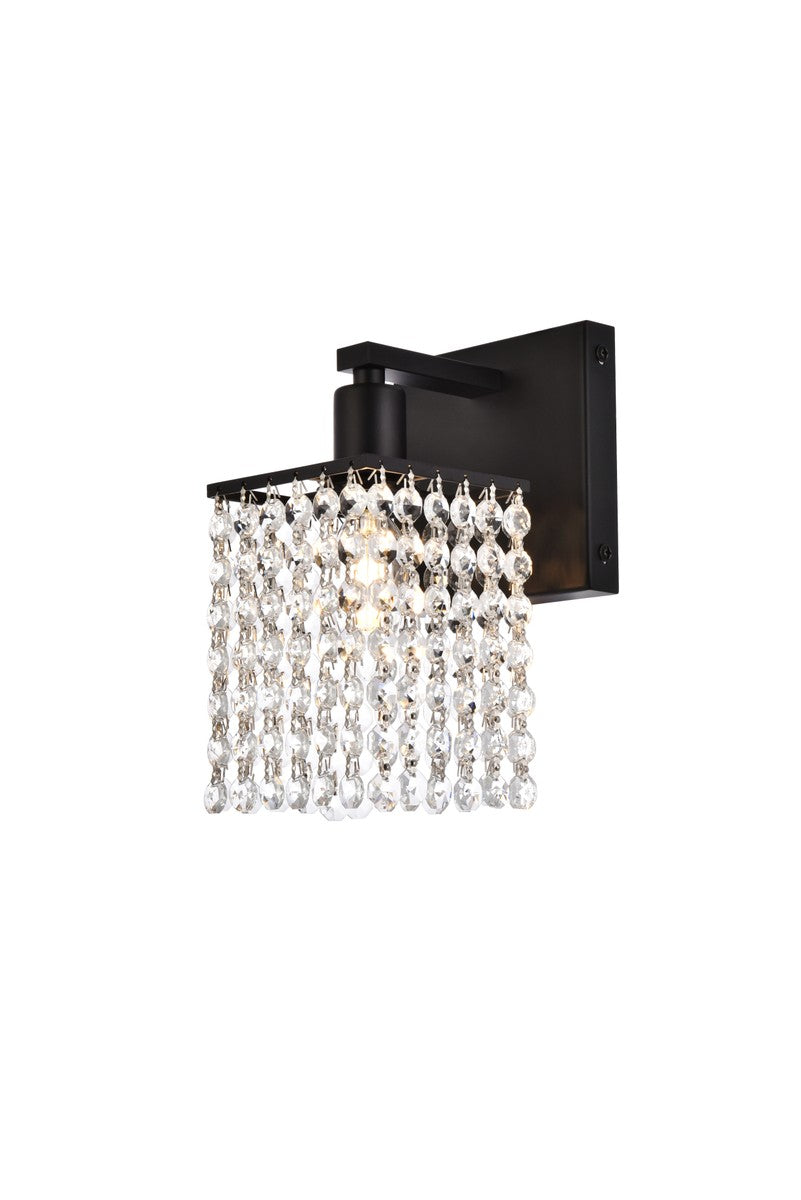 Elegant Phineas LD7006BK Wall Sconce Light - Black And Clear