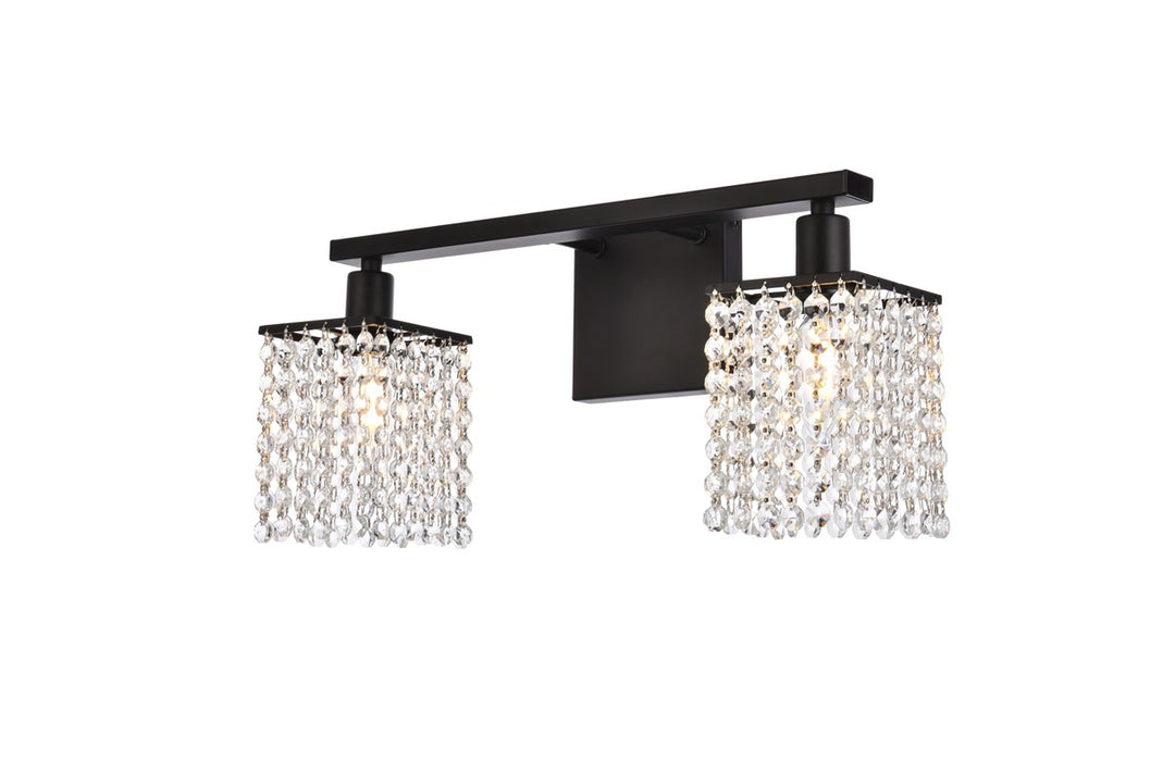 Elegant Phineas LD7008BK Bath Vanity Light 6 in. wide - Black And Clear