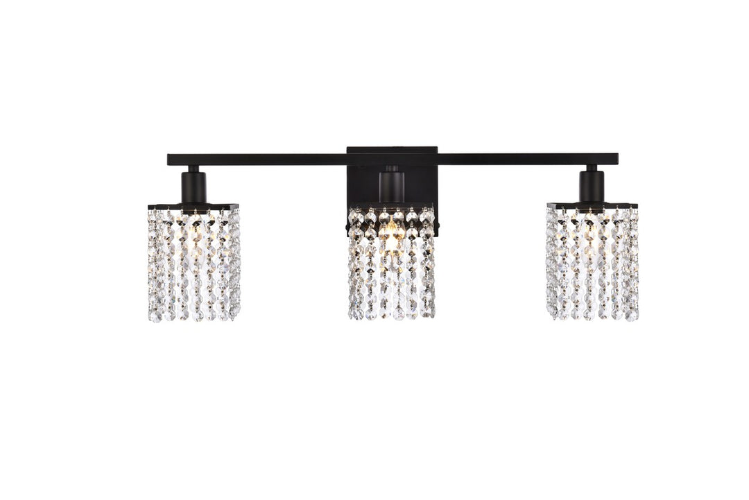 Elegant Phineas LD7010BK Bath Vanity Light 6 in. wide - Black And Clear