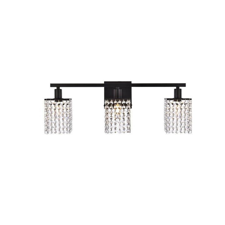 Elegant Phineas LD7010BK Bath Vanity Light 6 in. wide - Black And Clear