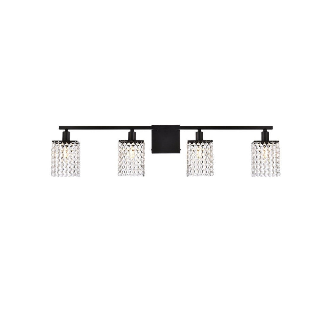 Elegant Phineas LD7012BK Bath Vanity Light 6 in. wide - Black And Clear