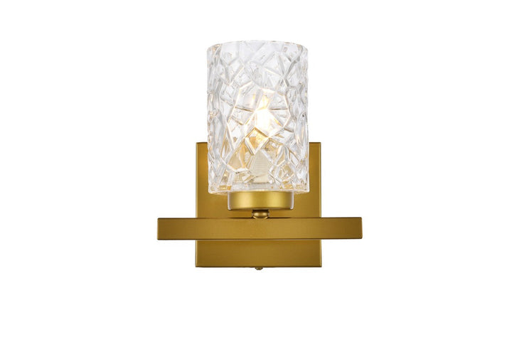 Elegant Cassie LD7025W7BR Wall Sconce Light - Brass And Clear Shade