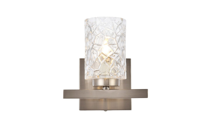 Elegant Cassie LD7025W7SN Wall Sconce Light - Satin Nickel And Clear Shade