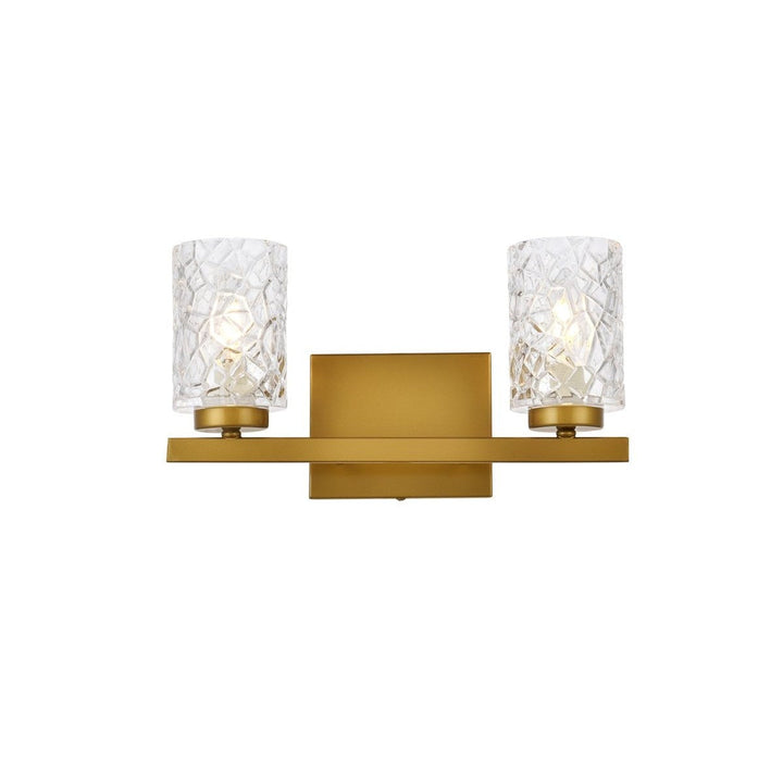 Elegant Cassie LD7026W14BR Bath Vanity Light 6 in. wide - Brass And Clear Shade