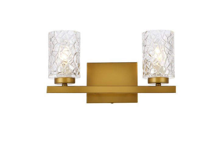 Elegant Cassie LD7026W14BR Bath Vanity Light 6 in. wide - Brass And Clear Shade