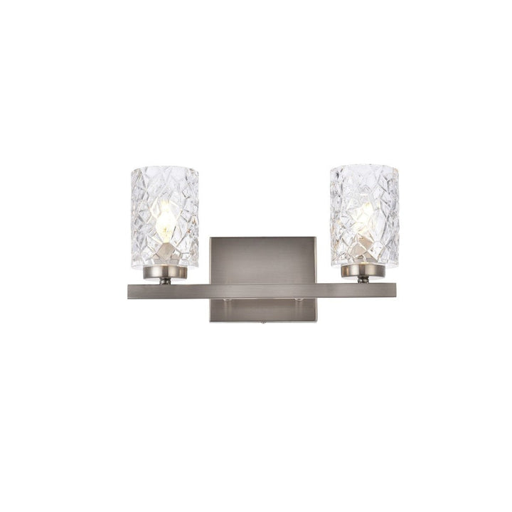 Elegant Cassie LD7026W14SN Bath Vanity Light 6 in. wide - Satin Nickel And Clear Shade