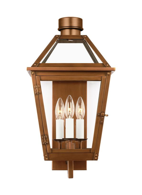 Visual Comfort Studio CO1383NCP Hyannis Three Light Wall Lantern Outdoor Copper/Antique/Verde