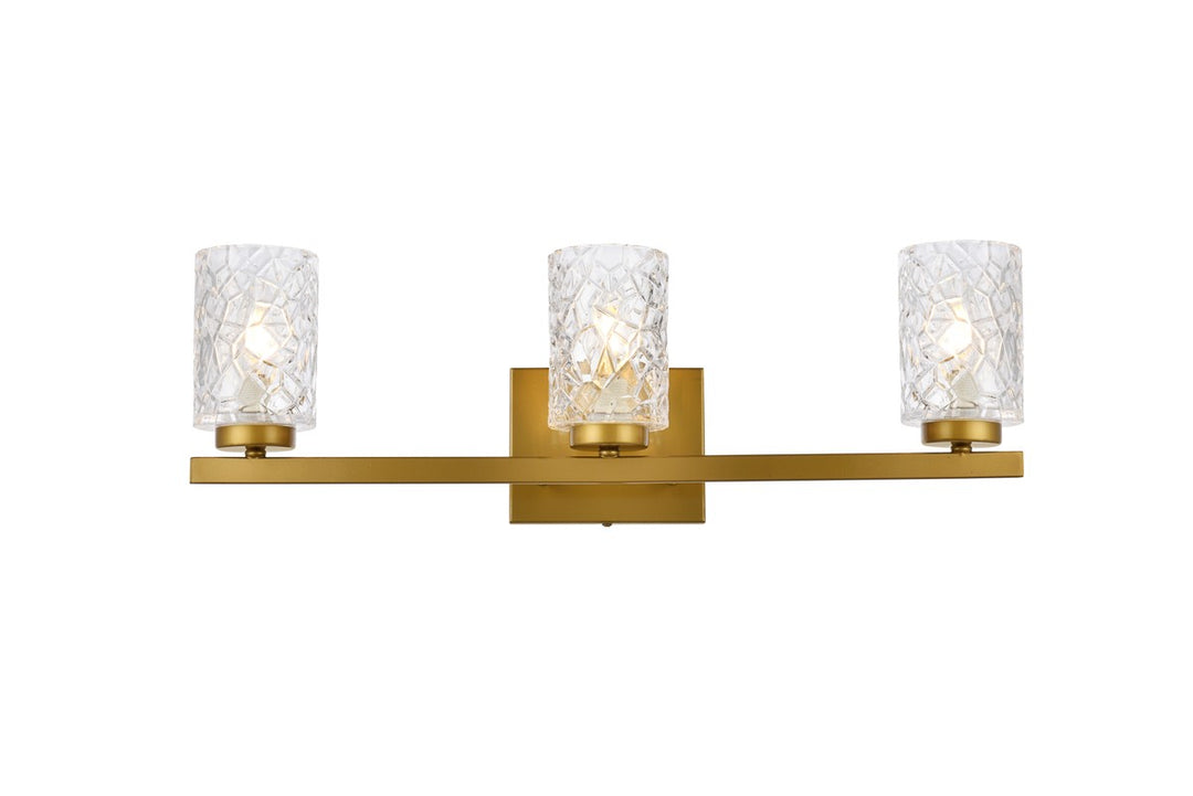 Elegant Cassie LD7027W24BR Bath Vanity Light 6 in. wide - Brass And Clear Shade