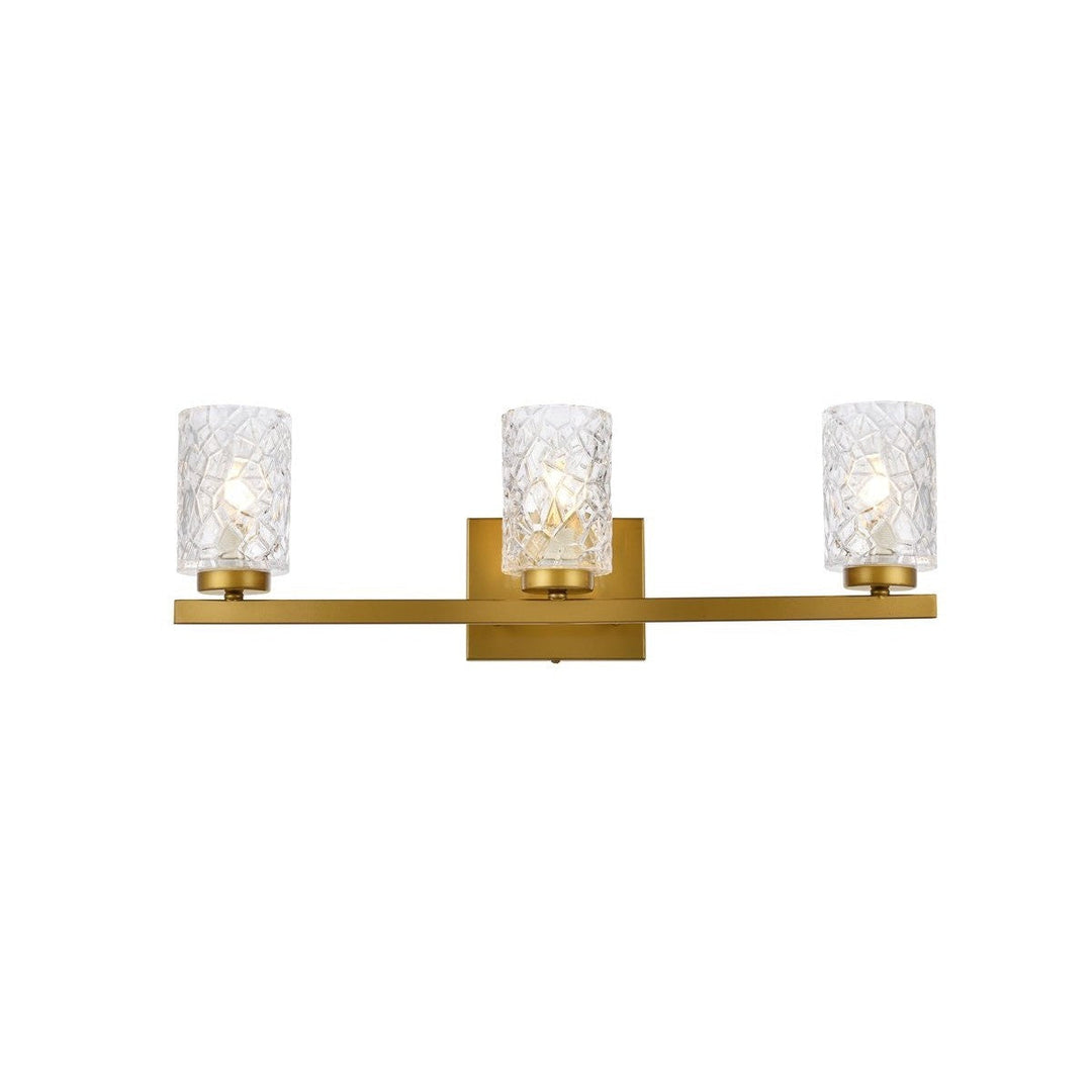 Elegant Cassie LD7027W24BR Bath Vanity Light 6 in. wide - Brass And Clear Shade