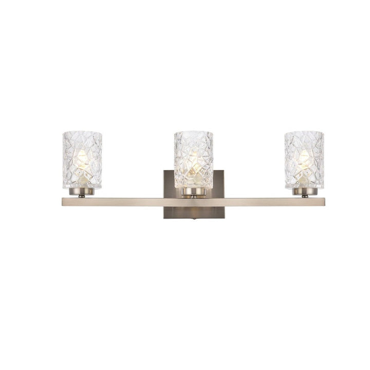 Elegant Cassie LD7027W24SN Bath Vanity Light 6 in. wide - Satin Nickel And Clear Shade