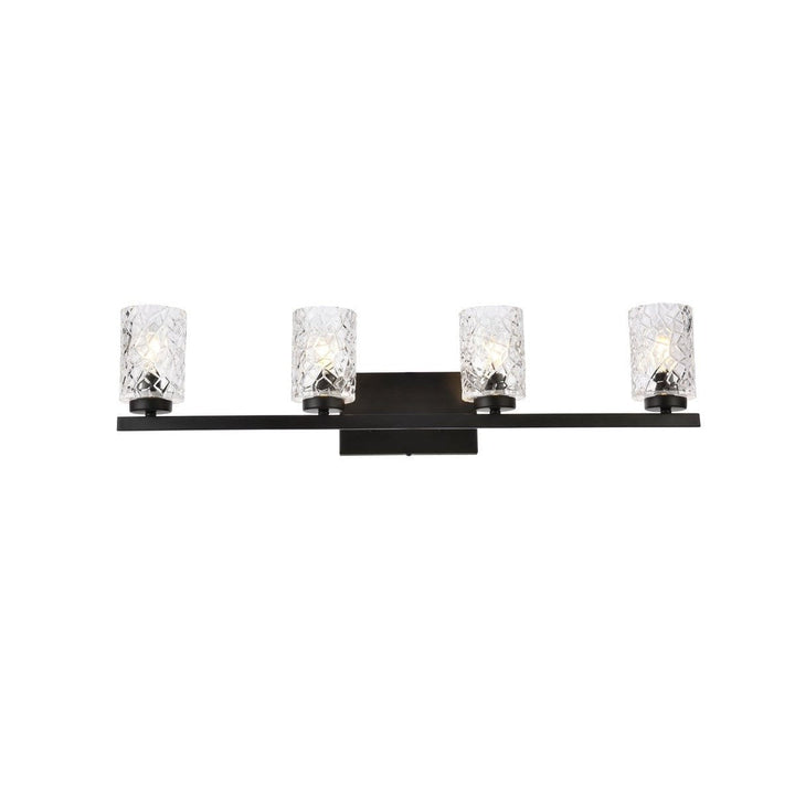 Elegant Cassie LD7028W32BK Bath Vanity Light 6 in. wide - Black And Clear Shade