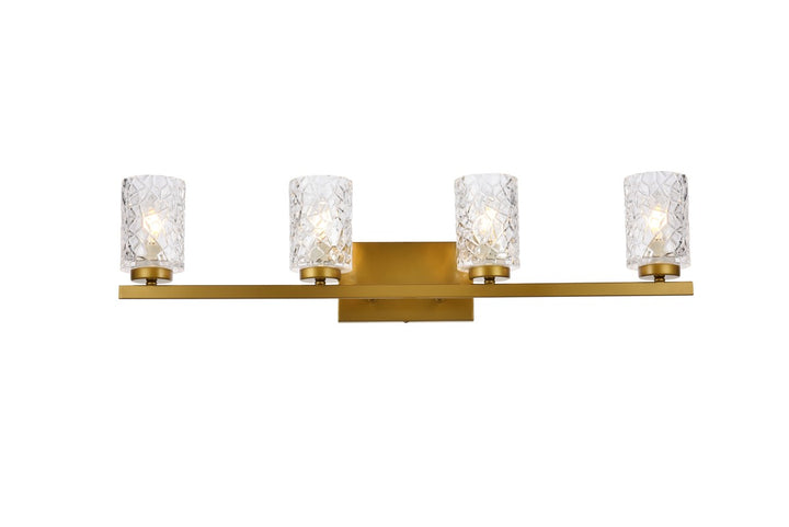 Elegant Cassie LD7028W32BR Bath Vanity Light 6 in. wide - Brass And Clear Shade