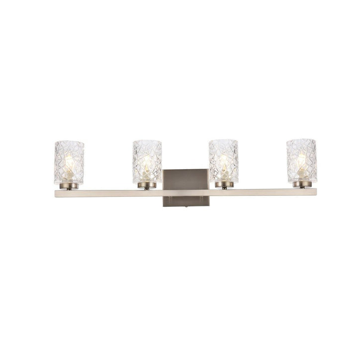 Elegant Cassie LD7028W32SN Bath Vanity Light 6 in. wide - Satin Nickel And Clear Shade