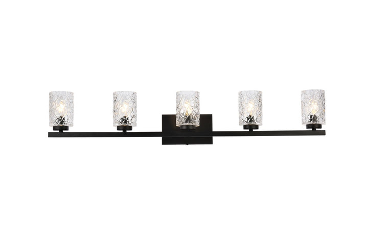 Elegant Cassie LD7029W41BK Bath Vanity Light 6 in. wide - Black And Clear Shade