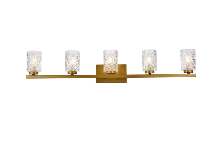 Elegant Cassie LD7029W41BR Bath Vanity Light 6 in. wide - Brass And Clear Shade