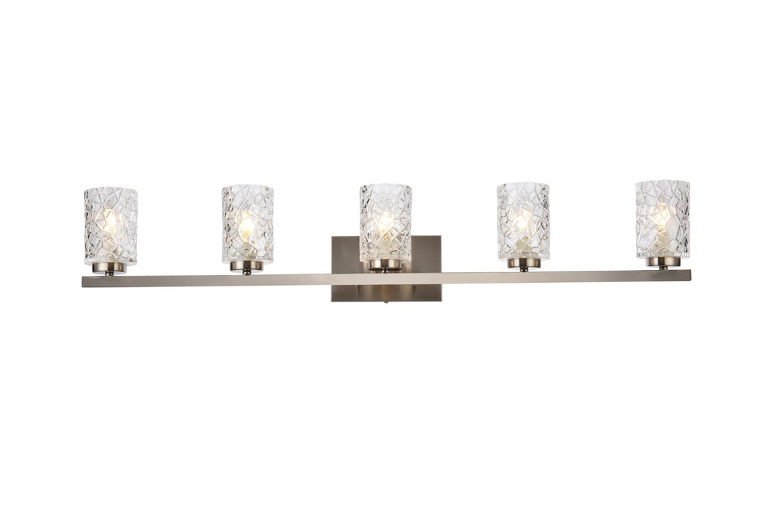 Elegant Cassie LD7029W41SN Bath Vanity Light 6 in. wide - Satin Nickel And Clear Shade