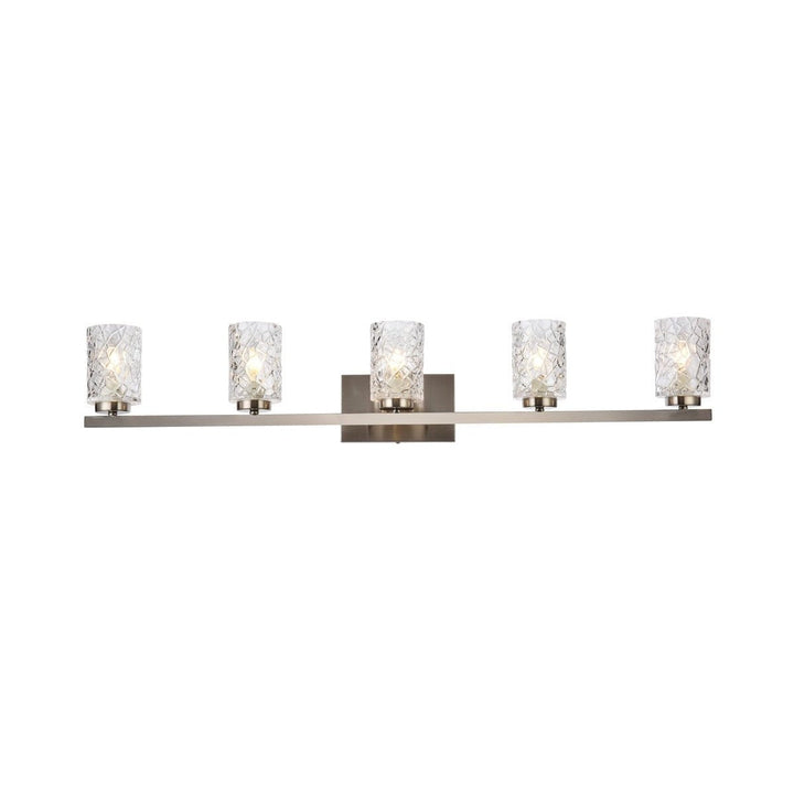 Elegant Cassie LD7029W41SN Bath Vanity Light 6 in. wide - Satin Nickel And Clear Shade