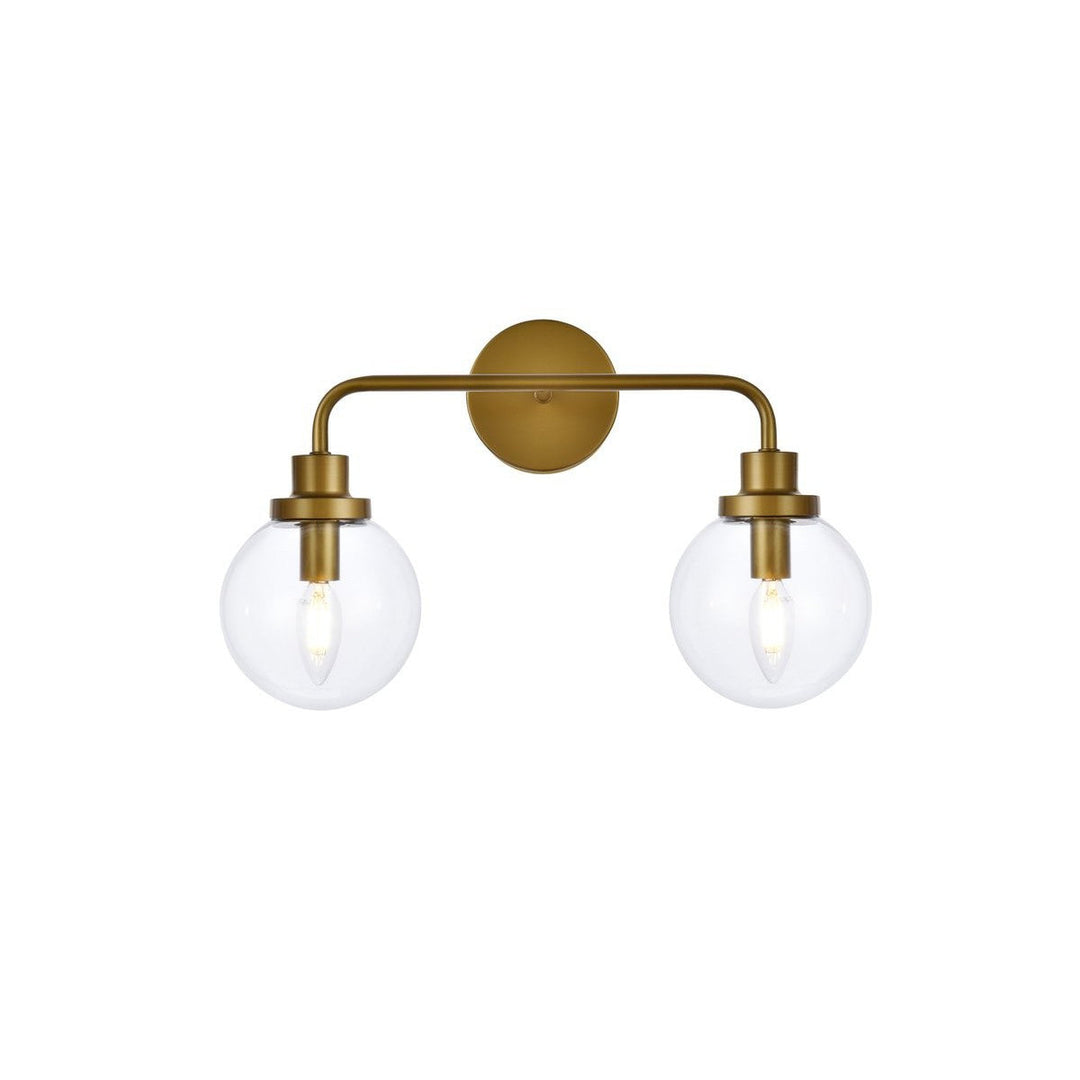 Elegant Hanson LD7033W19BR Bath Vanity Light 8 in. wide - Brass And Clear Shade