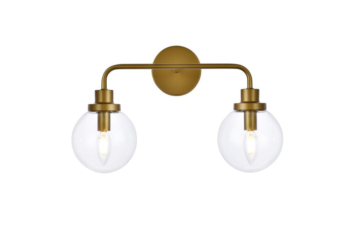 Elegant Hanson LD7033W19BR Bath Vanity Light 8 in. wide - Brass And Clear Shade