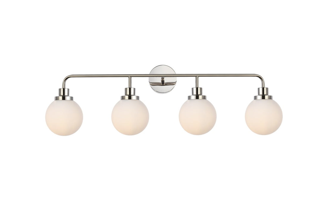 Elegant Hanson LD7036W38PN Bath Vanity Light 8 in. wide - Polished Nickel And Frosted Shade