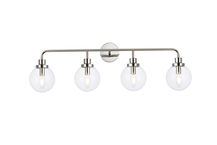 Elegant Hanson LD7037W38PN Bath Vanity Light 8 in. wide - Polished Nickel And Clear Shade