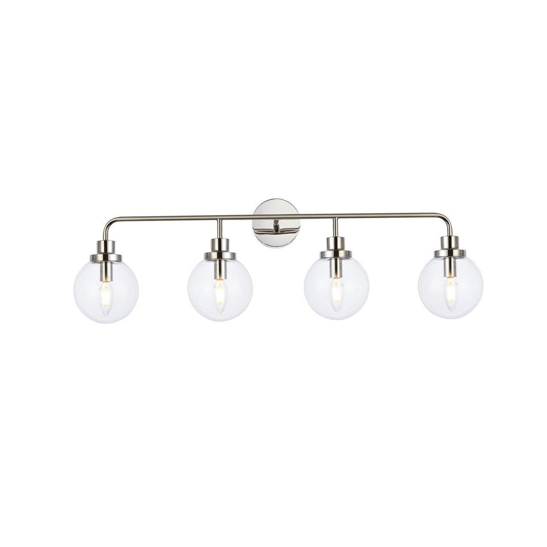 Elegant Hanson LD7037W38PN Bath Vanity Light 8 in. wide - Polished Nickel And Clear Shade