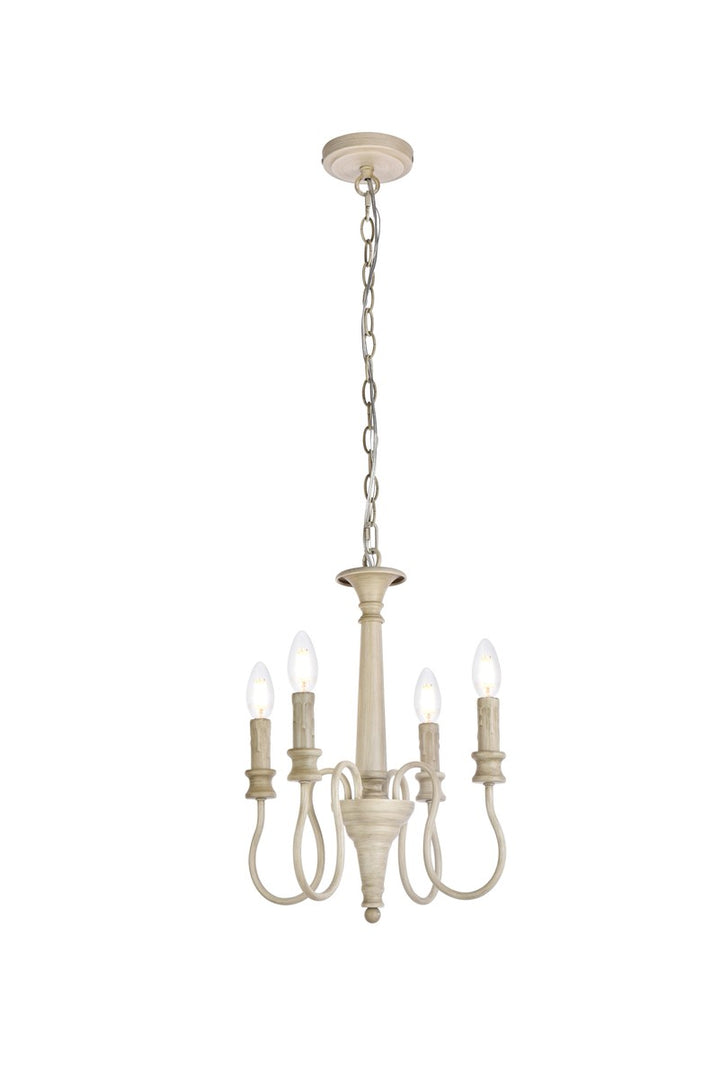 Elegant Flynx LD7042D14WD Chandelier Light - Weathered Dove