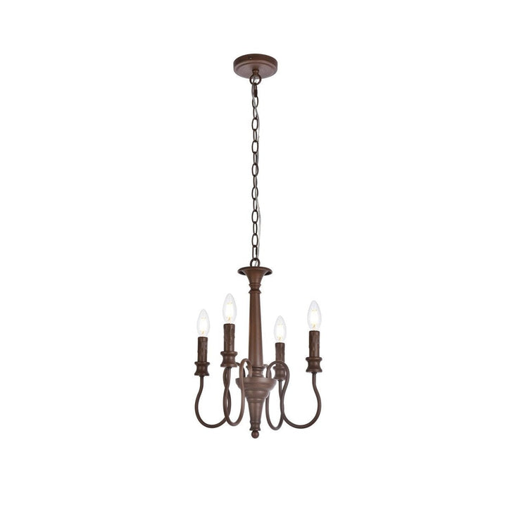 Elegant Flynx LD7042D14WOK Chandelier Light - Weathered Oak