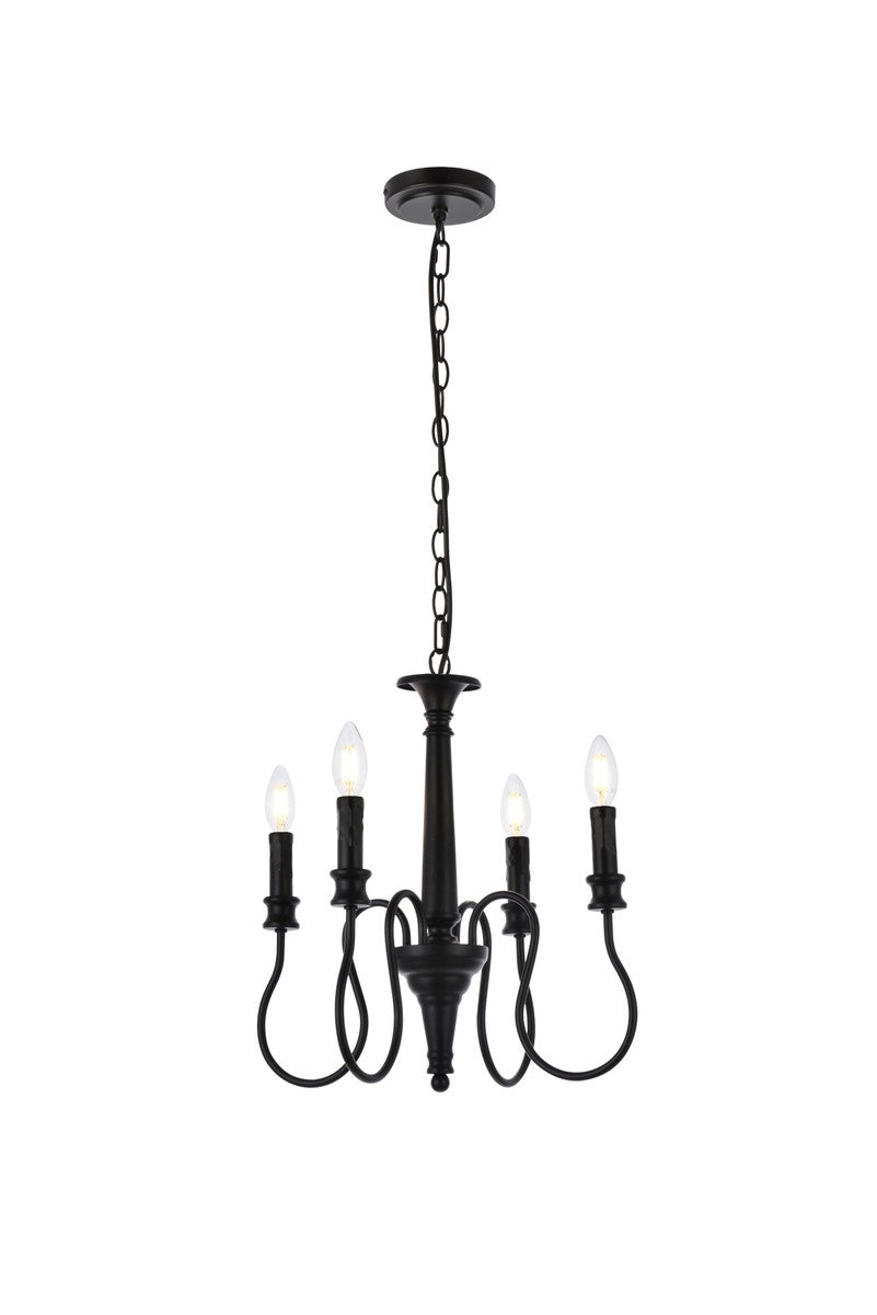 Elegant Flynx LD7043D17BK Chandelier Light - Black