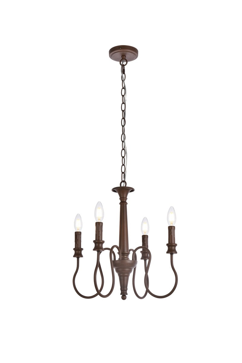 Elegant Flynx LD7043D17WOK Chandelier Light - Weathered Oak