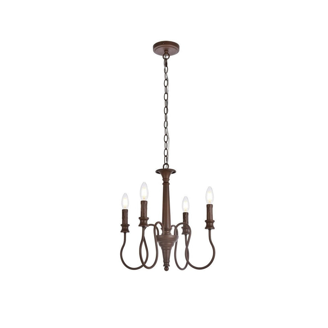 Elegant Flynx LD7043D17WOK Chandelier Light - Weathered Oak