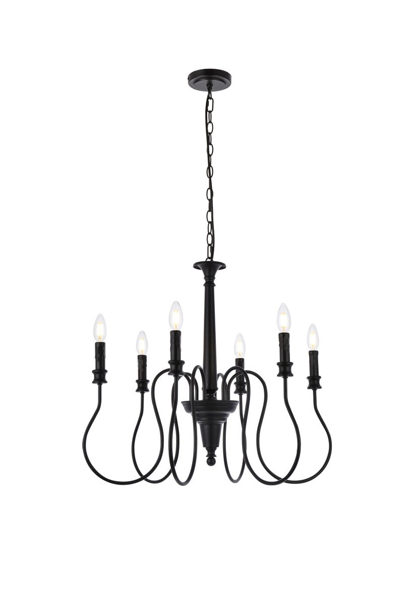 Elegant Flynx LD7044D26BK Chandelier Light - Black