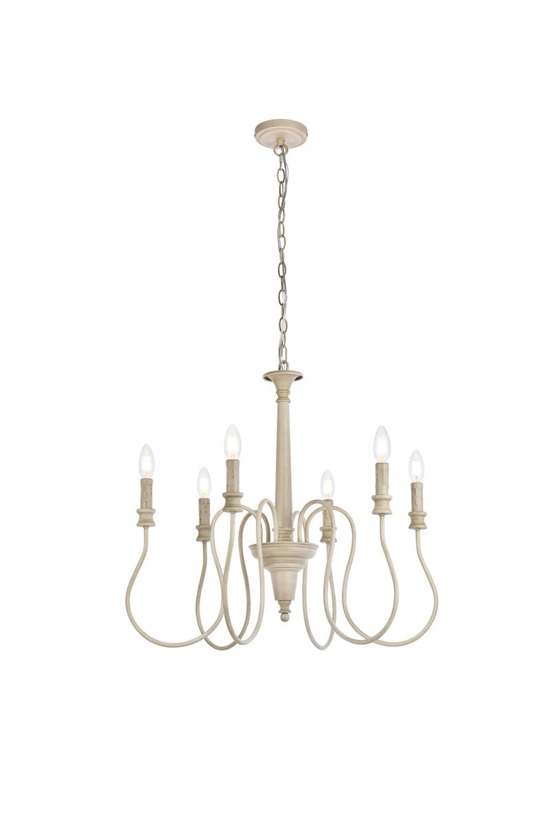 Elegant Flynx LD7044D26WD Chandelier Light - Weathered Dove