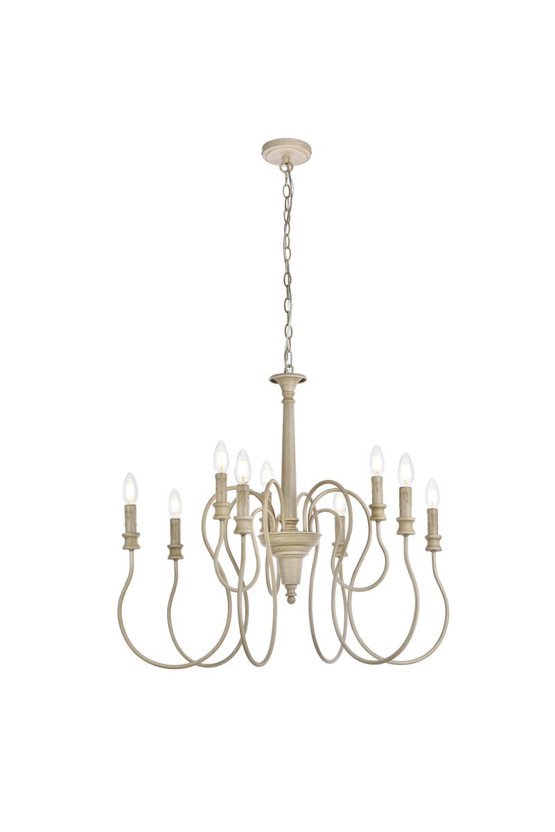 Elegant Flynx LD7045D30WD Chandelier Light - Weathered Dove