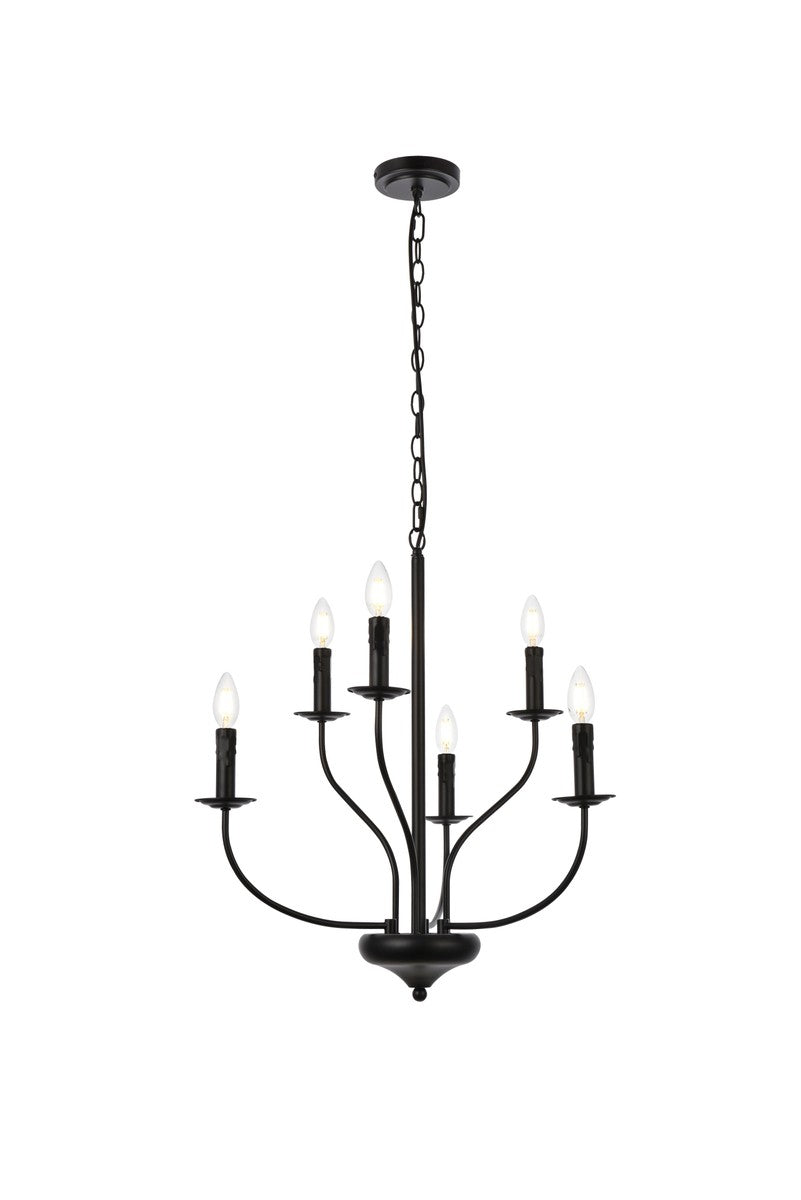 Elegant Westley LD7046D24BK Chandelier Light - Black