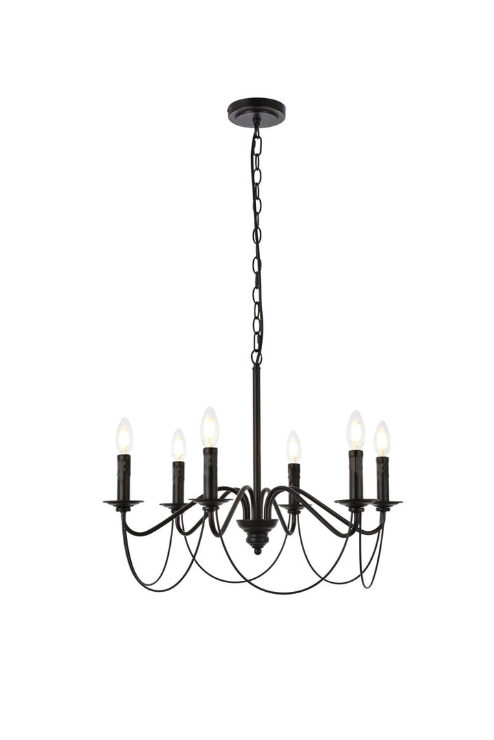 Elegant Westley LD7048D24BK Chandelier Light - Black