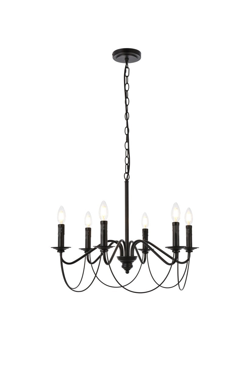 Elegant Westley LD7048D24BK Chandelier Light - Black