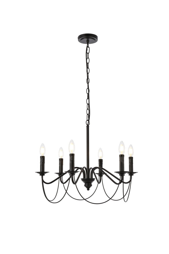Elegant Westley LD7048D24BK Chandelier Light - Black