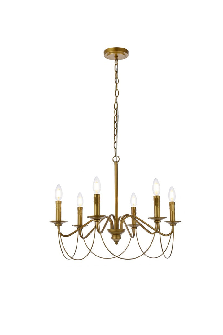 Elegant Westley LD7048D24BR Chandelier Light - Brass
