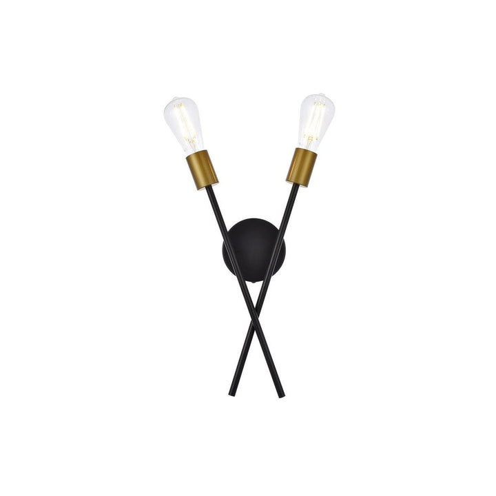 Elegant Armin LD7053W7BRB Wall Sconce Light - Black And Brass