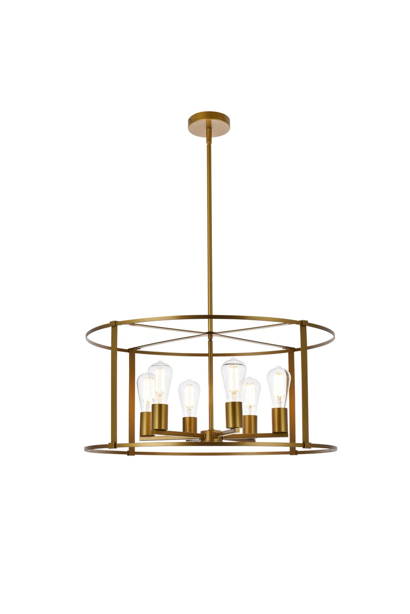 Elegant Agnys LD7058D26BR Pendant Light - Brass