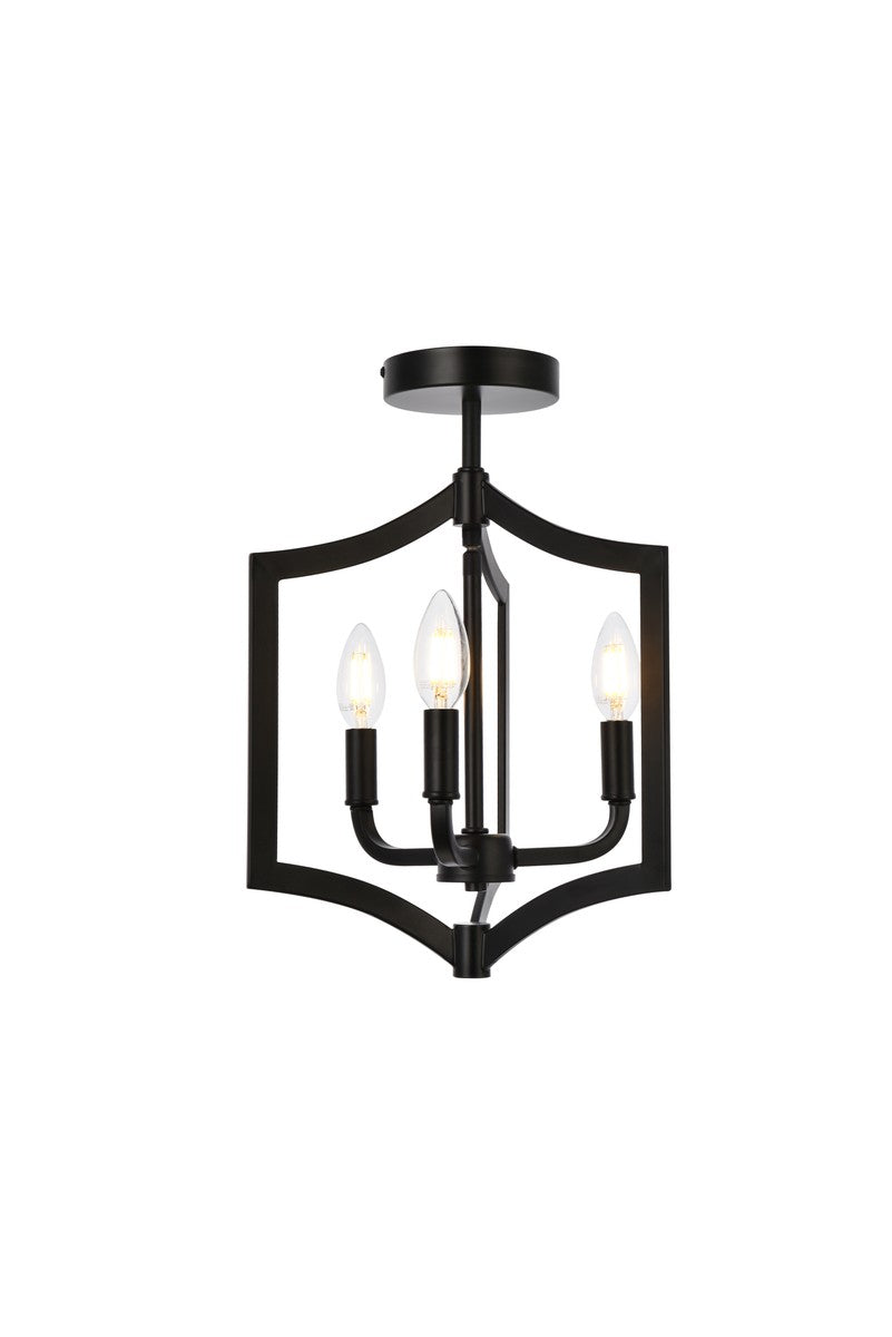 Elegant Kiera LD7067F12BK Ceiling Light - Black