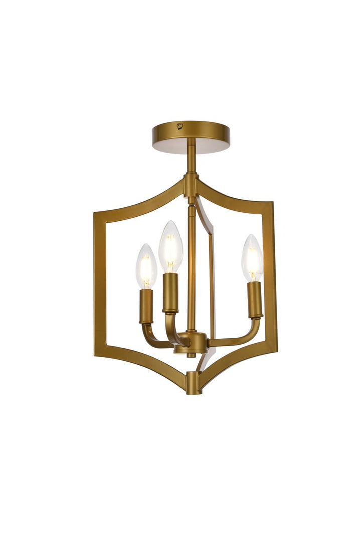 Elegant Kiera LD7067F12BR Ceiling Light - Brass