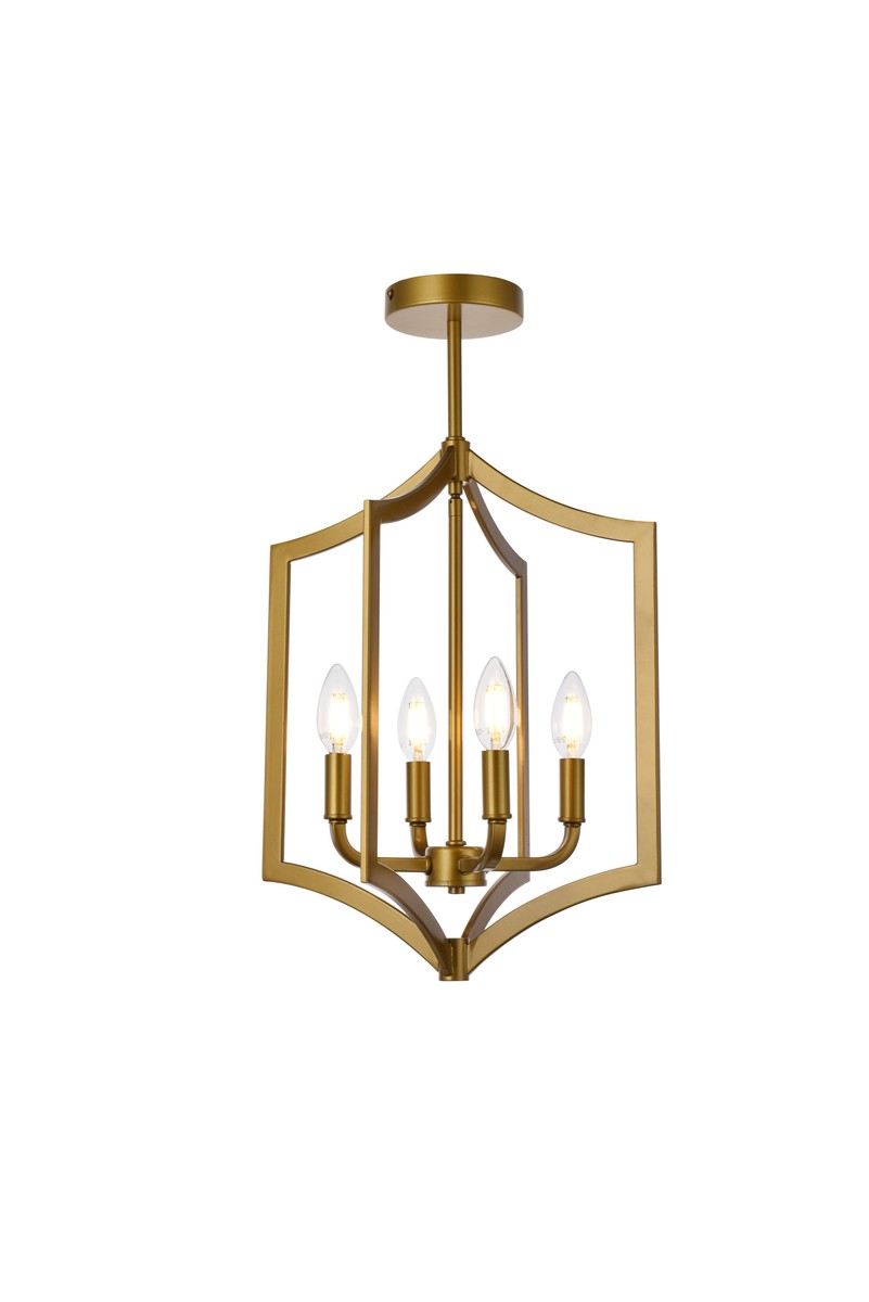 Elegant Kiera LD7068F14BR Pendant Light - Brass