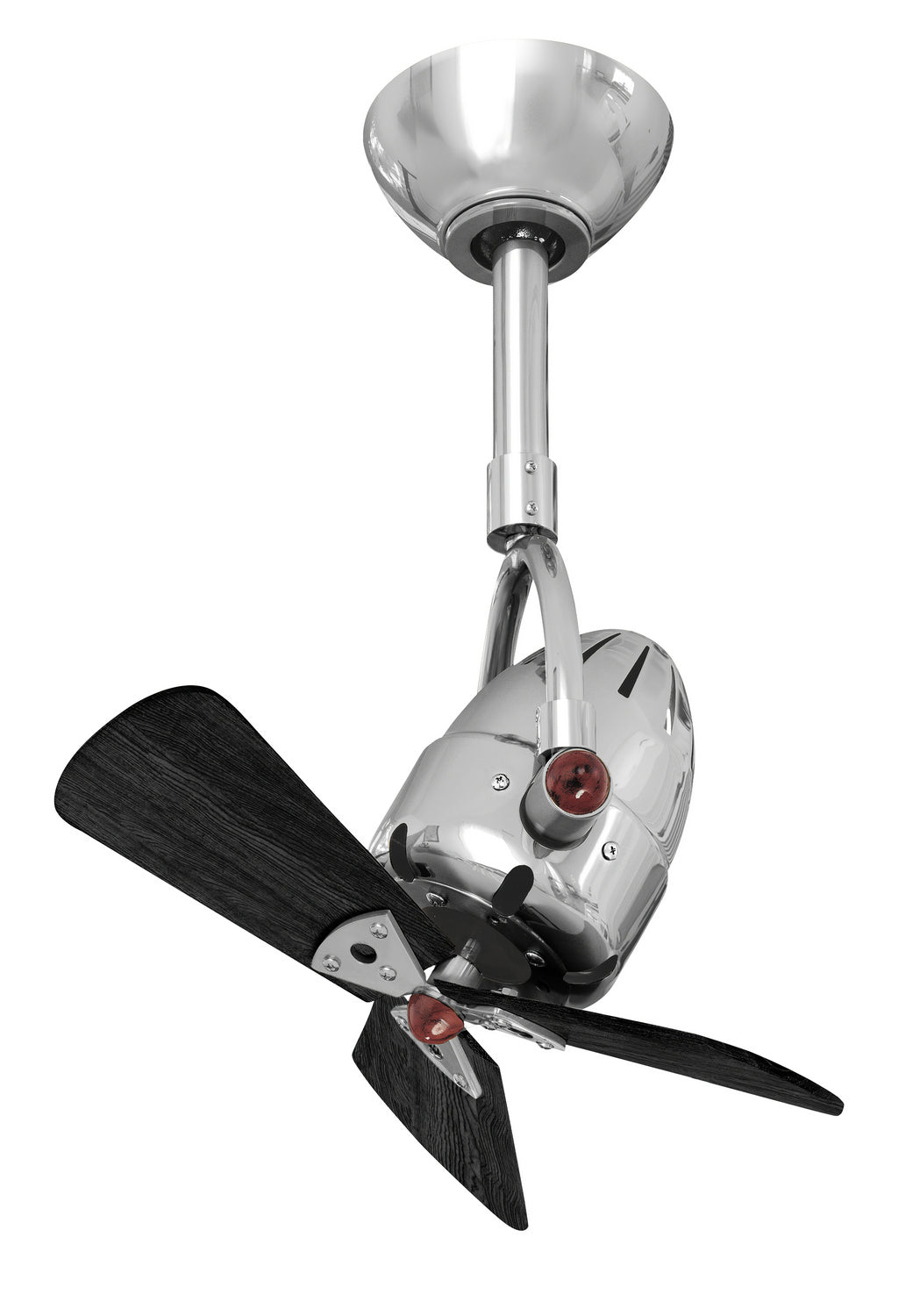 Matthews Fan Company Diane DI-CR-WDBK Ceiling Fan 16 - Polished Chrome, Matte Black/